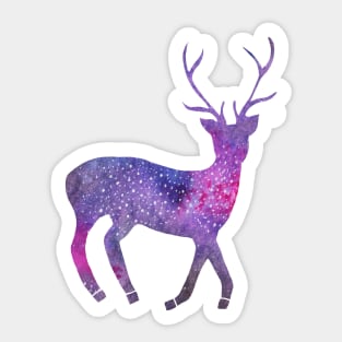 Watercolor galaxy deer Sticker